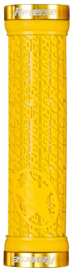 Reverse Components Reverse - Poignées Stamp Lock On Ø30mm X 135mm -VTT Soldes reverse poignees stamp lock on jaune dore 3840x2160